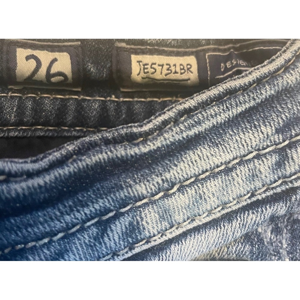 Miss Me Jeans Women's Sz 26 Medium Blue Wash Bootcut Rhinestone Pocket JE5731BR - Picture 5 of 8